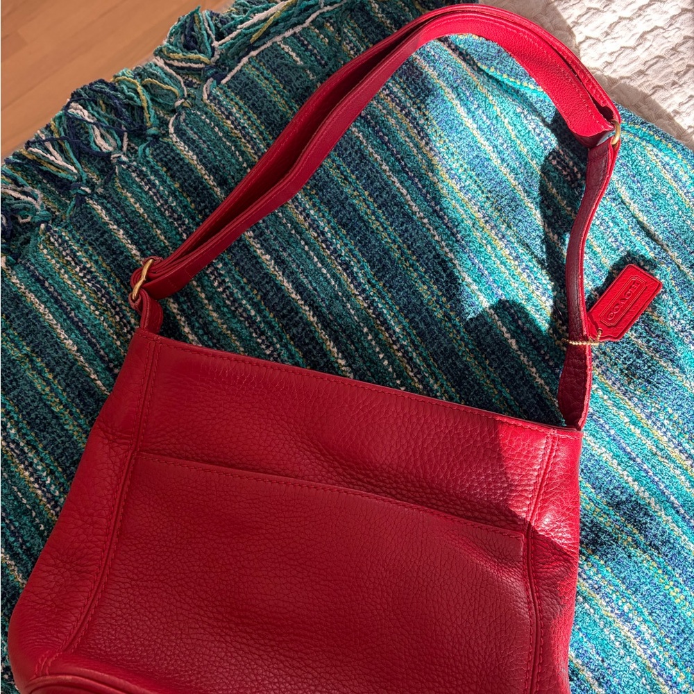 Coach Vibrant Red Leather Shoulder Bag